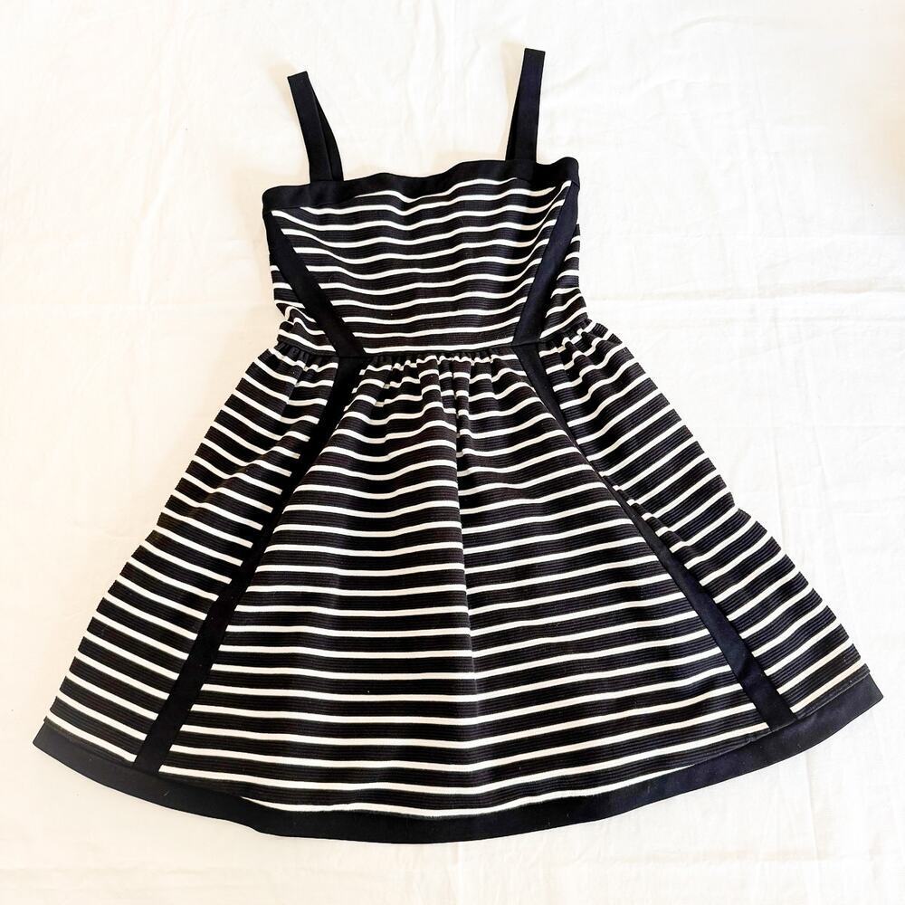 Juicy Couture Striped Babydoll Strapless Dress Black White Size 2